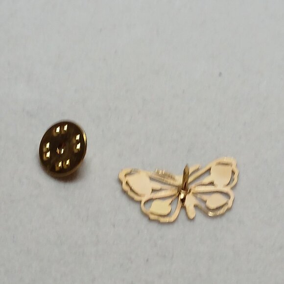 Vintage Gold Tone Metal Butterfly Brooch Pin Costume Jewelry #12W - Picture 6 of 8